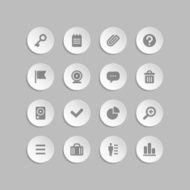 Web site vector icons set bend paper effect N2