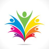 colorful people celebrate icon design