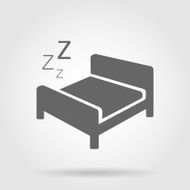 Vector black bed icon