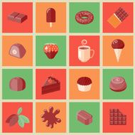 Chocolate icons flat