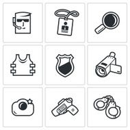 Security Service icons set Vector Illustration