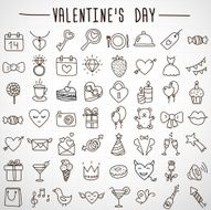 Set valentine&#039;s day objects Love icon