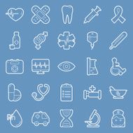 Medical lines icons set