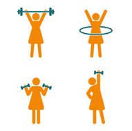 Ladies fitness icon Fitness logos