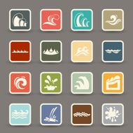 water wave icons vector eps10