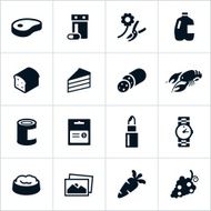 Black Supermarket Departments Icons N2