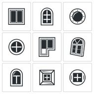 Various window icons set Vector Illustration