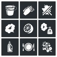 Cleaning service icons set Vector Illustration