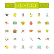 Vector Flat School Icons N2