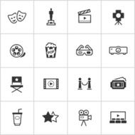 Movies &amp; Cinema Icons &mdash; Inky Series
