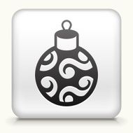 Square Button with Christmas Tree Decoration