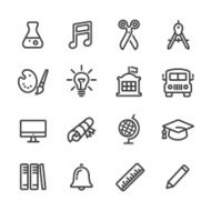School and Subject Icons - Line Series N2
