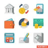 Money Flat icon set