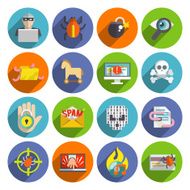 Hacker icons flat set N2