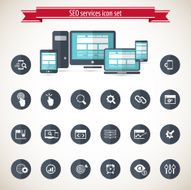 SEO services icon set N2
