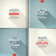 Set of Christmas type design with long shadow