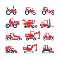 Set color icons of tractors