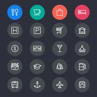 Map and location line icons N2