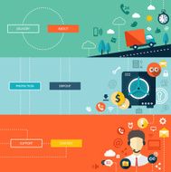 Set of modern flat design business infographics templates