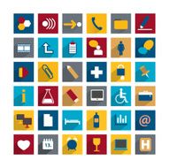 Set of colorful moder long shadows icon