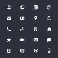 Contact simple icons