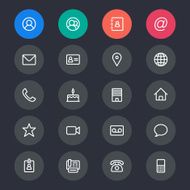 Contact line icons