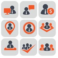 Human resources and management icons set Vector ilustration N2