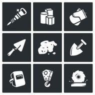 Hard work icons set Vector Illustration