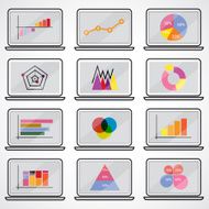 Business data market elements charts diagrams N2