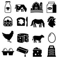 Dairy and Eggs Icons - Black Series