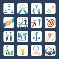 Mentoring flat icons set