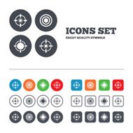 Crosshair icons Target aim signs symbols