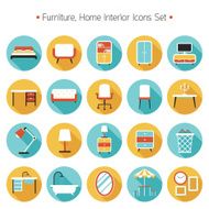 Furniture Flat Icons Set