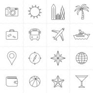 Travel and tourism icon set N2