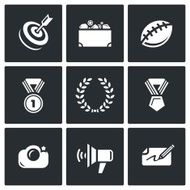 Fame and glory icons set Vector Illustration