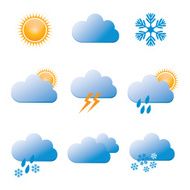 Set of Vector Color Weather Icons
