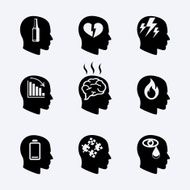 Depression stress concept or mental health icons