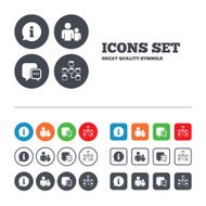 Information sign and group Communication icons