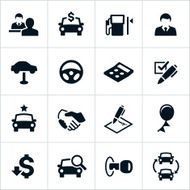 Black Car Dealership Icons