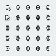 Large smart watch vector icons set N2