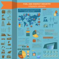 Fuel and energy industry infographic set elements