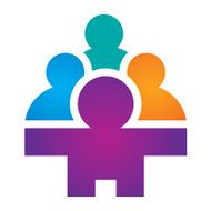 Social partnership group community network icon logo