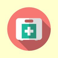 First aid kit medical equipment icon Vector illustration