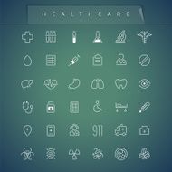 Healthcare Thin Icons Set