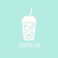Smoothie bar logotype Vector hand drawn cup to go