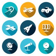 Vector space icons set N2