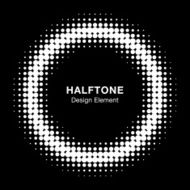 White Abstract Halftone Design Element