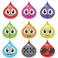 Set of drops with faces