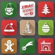 Set of christmas icons in flat style N2