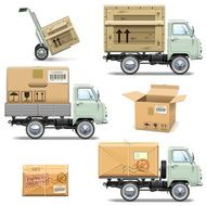 Vector Delivery Retro Light Truck